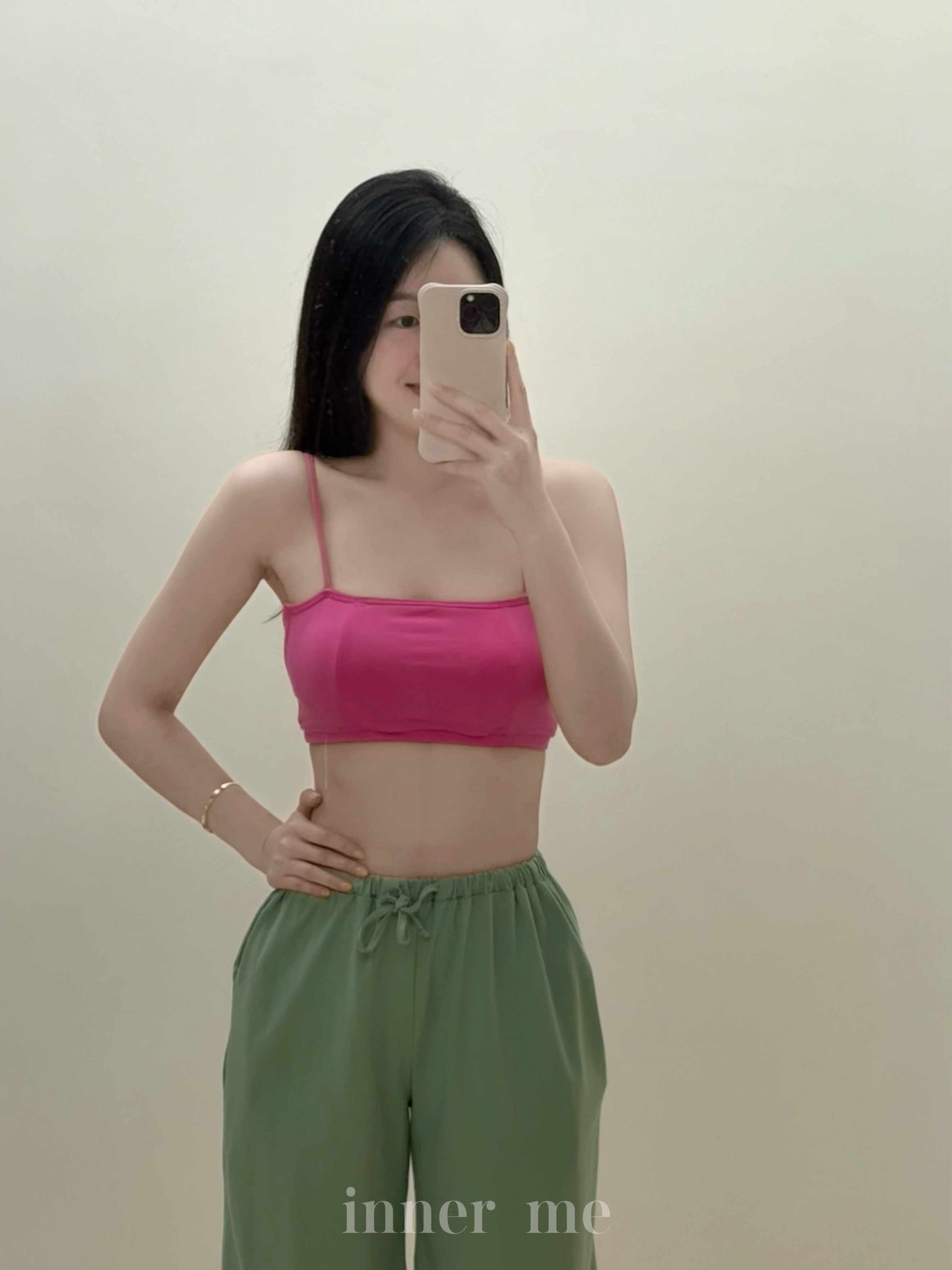 inner me细肩带短款瑜伽内衣 胸垫可拆卸