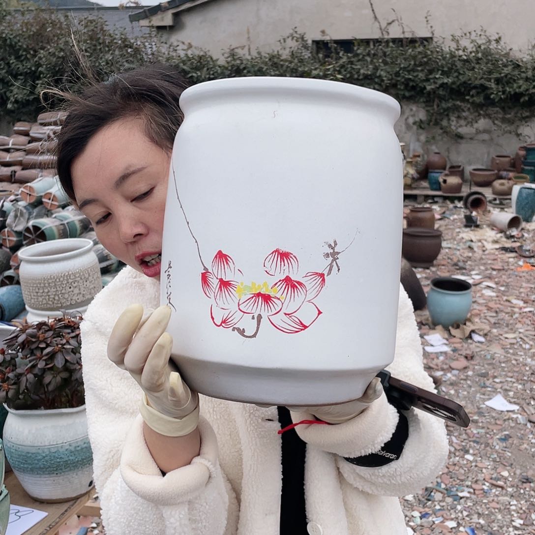 红陶王嫂花盆0125-89