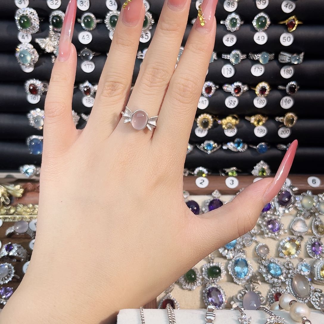 银S925镶嵌戒指芙蓉石