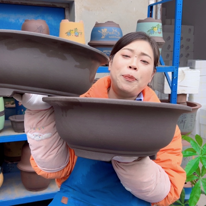 33+33紫泥碗盆花盆花盆