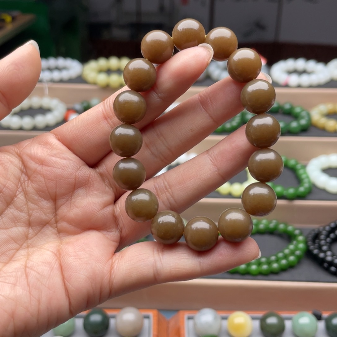 和田玉手链未镶嵌卡12