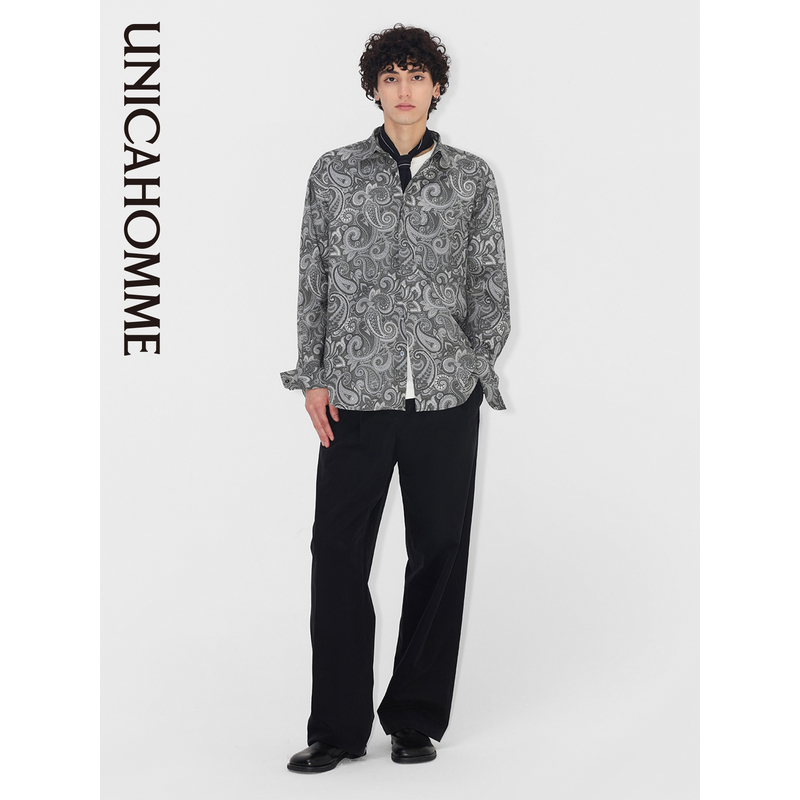 UNICAHOMME佩斯利卷草纹印花衬衫