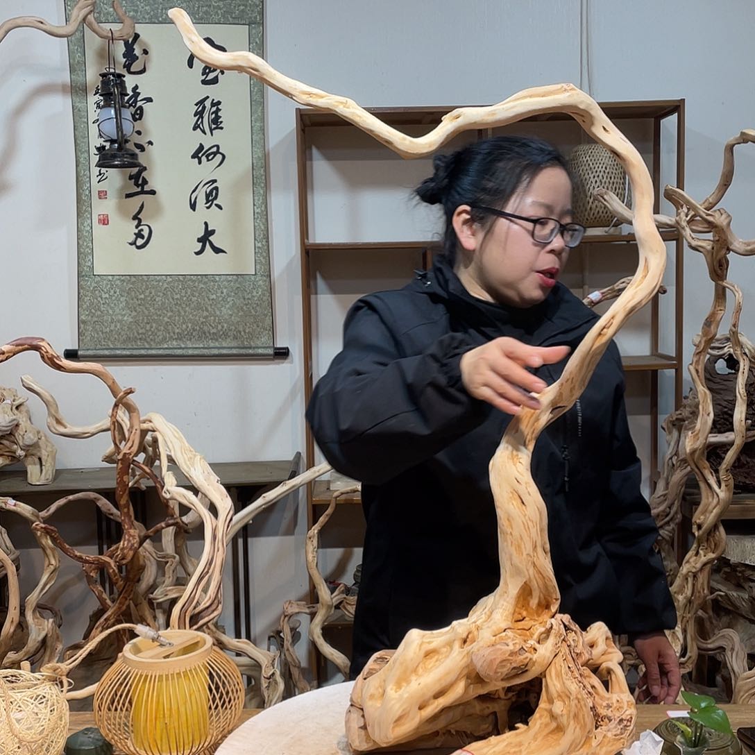 香杉木杜鹃根根艺摆件