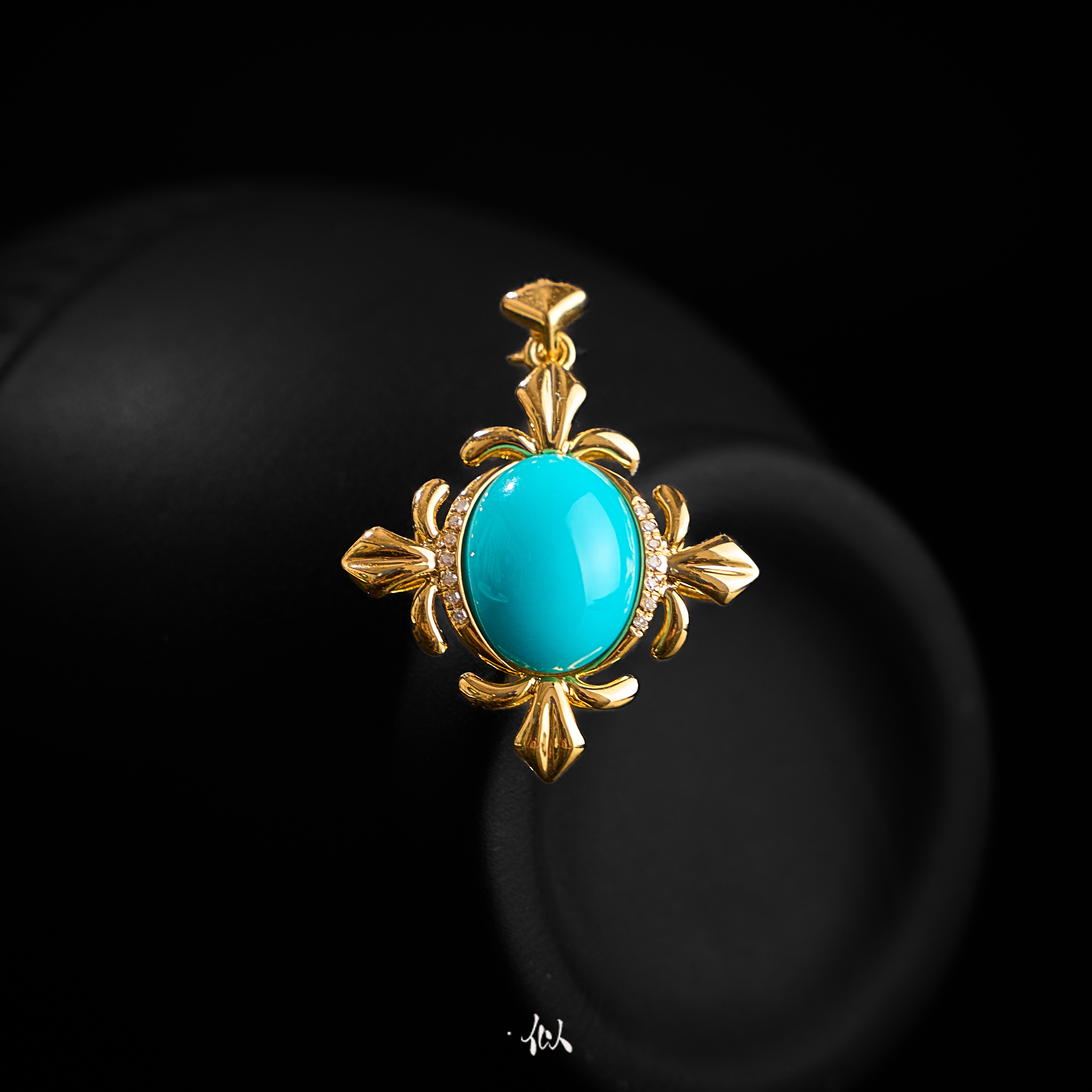 L【青岚】·似梓珠宝· 18K绿松吊坠 多样性发一   XYMD30800068-X1