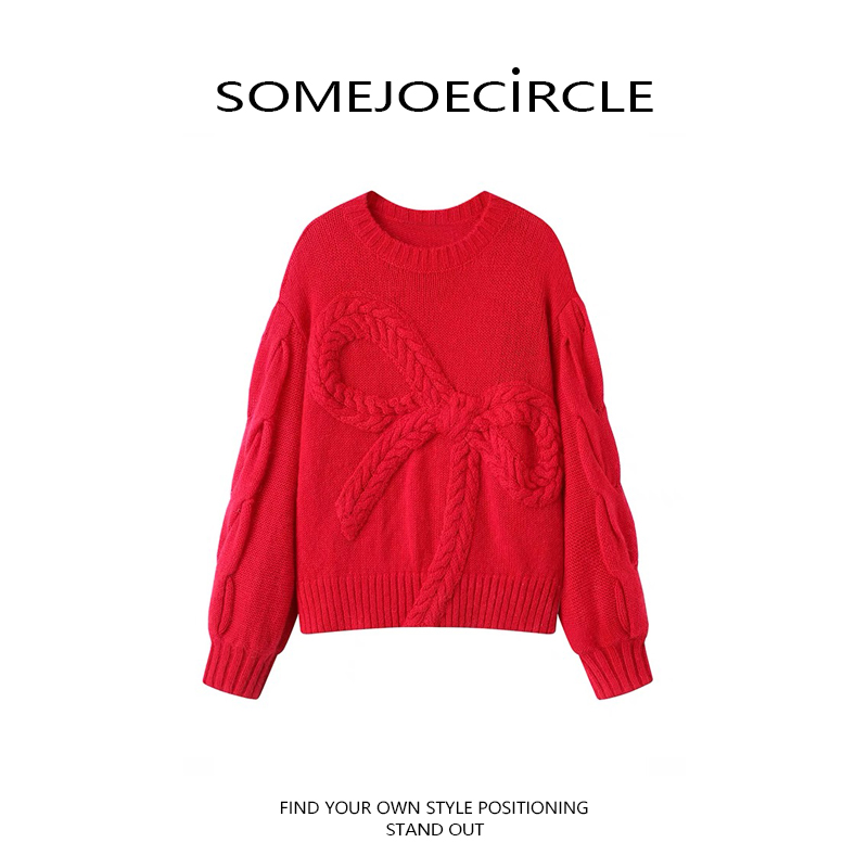 【DZ】SOMEJOECIRCLE【秦岚同款】毛衣25秋绵羊毛马海毛针织衫F1355