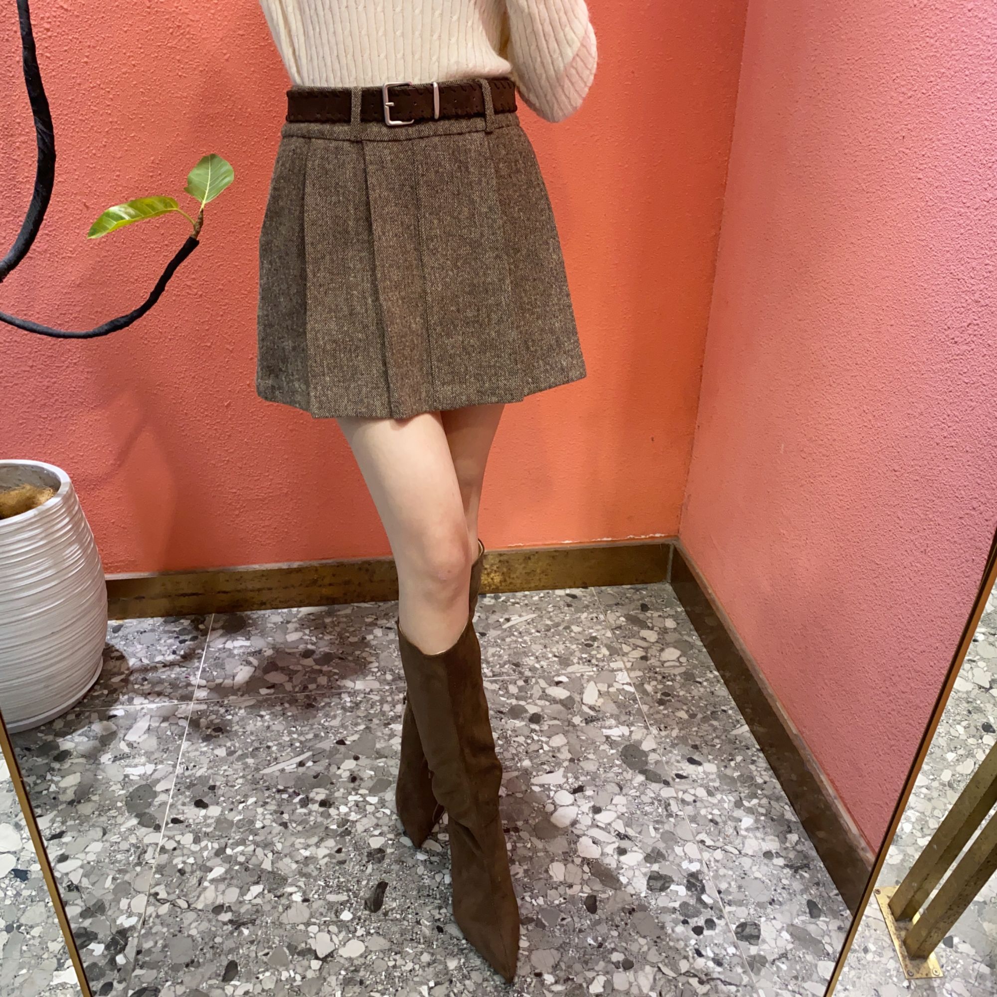 （默茗服装）杂色百褶半裙