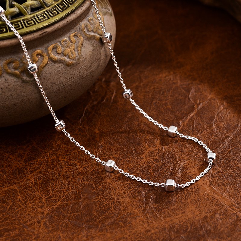 坠链均925银 方糖净版链素款冷淡风简约时尚百搭款40694