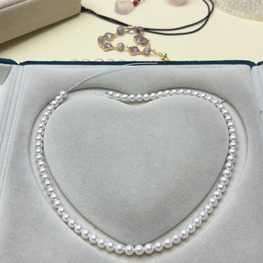 银S925镶嵌淡水珍珠珍珠项链绵*冰8