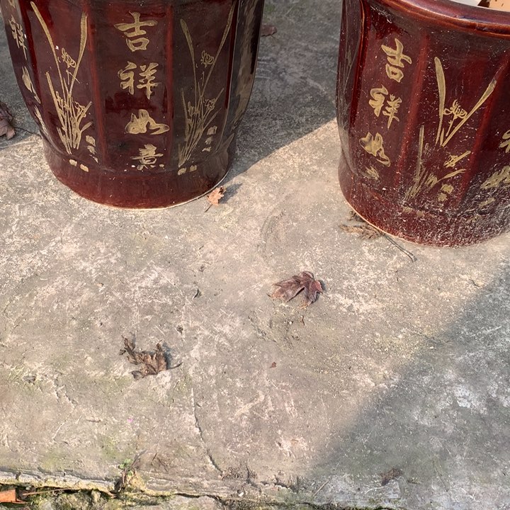 花盆两个吉祥如意圆口