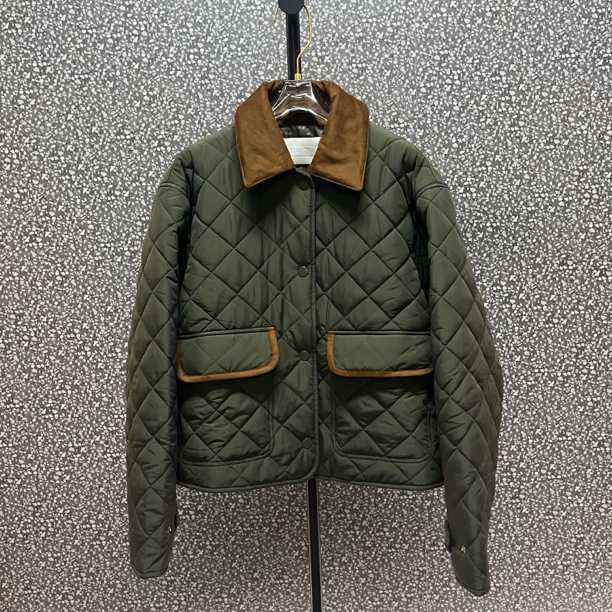 秋冬新款宽松半开领长袖常规撞色领厚款棉服外套