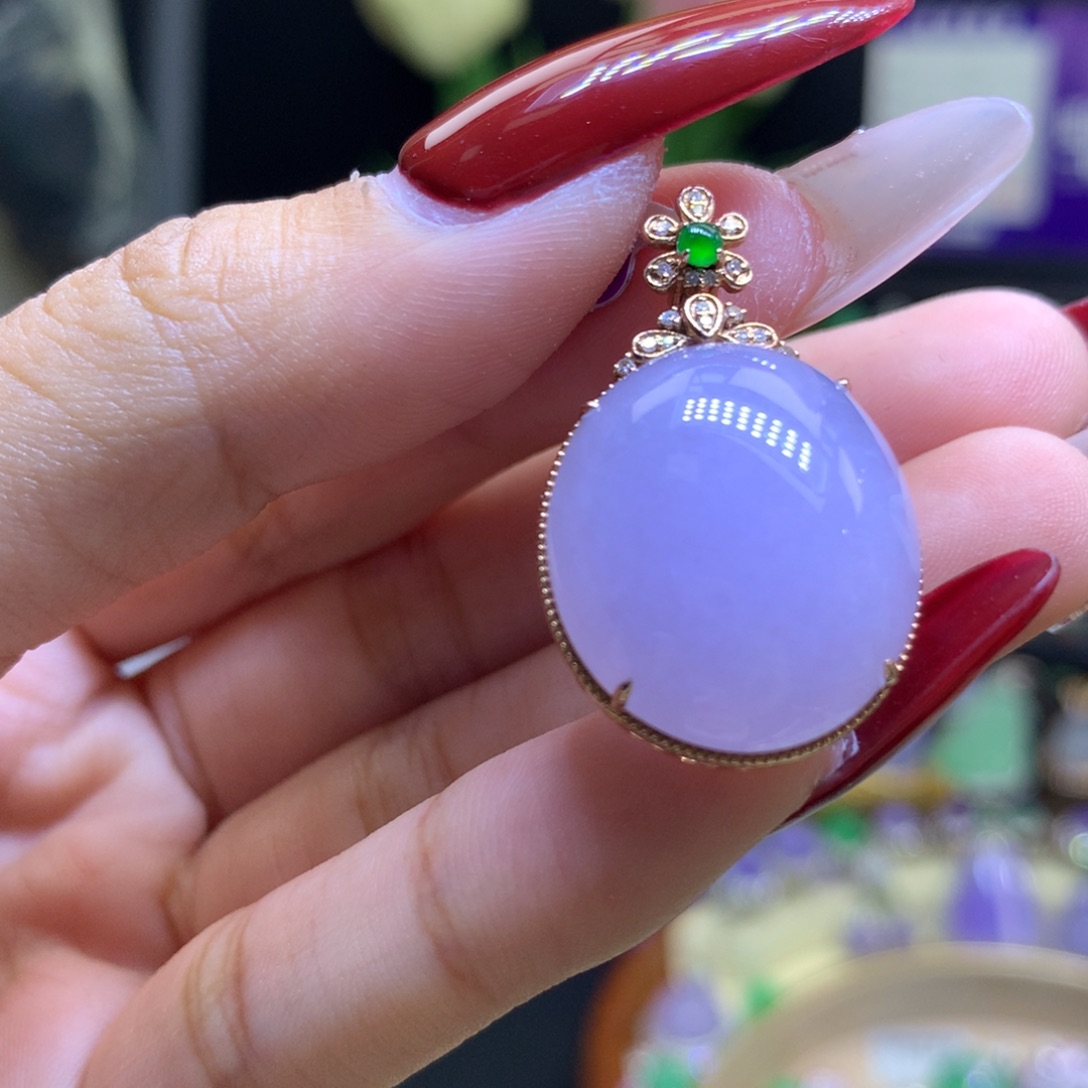 翡翠颈饰18K金镶嵌天然