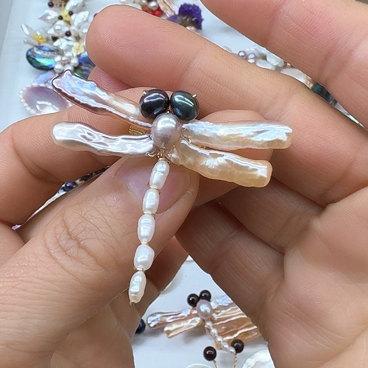 淡水珍珠胸饰银S925镶嵌