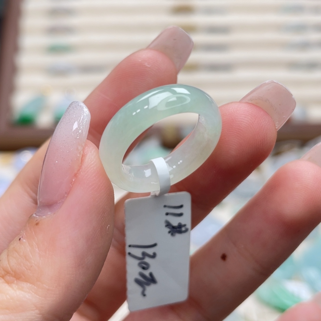 翡翠未镶嵌戒圈a02港圈11青提葡萄