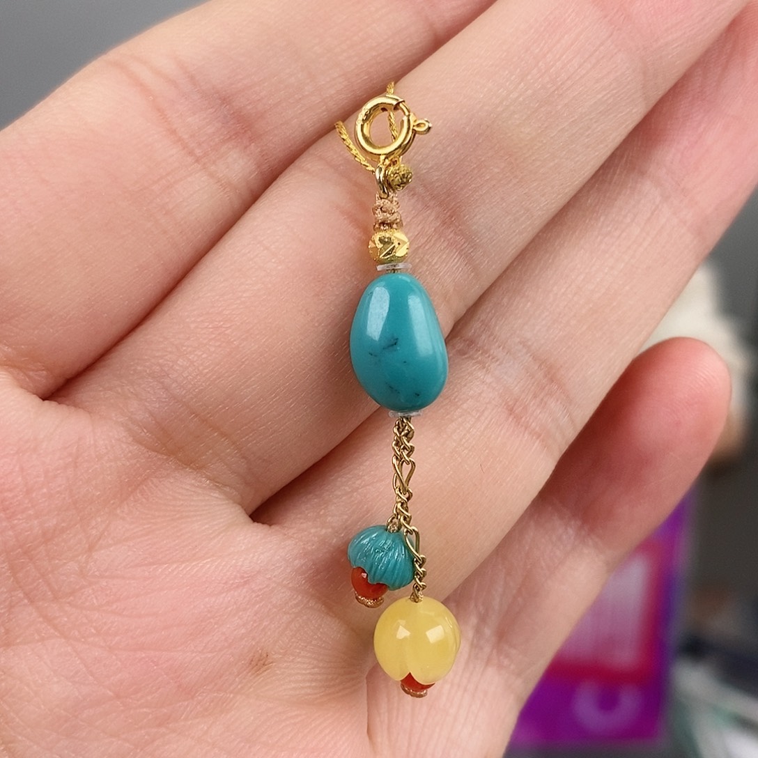 绿松石银S925镀金镶嵌珠宝奇石