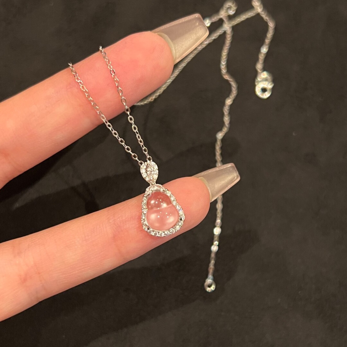 A219 【岁岁福禄】S925银冰透起光水沫子玉葫芦吊坠项链