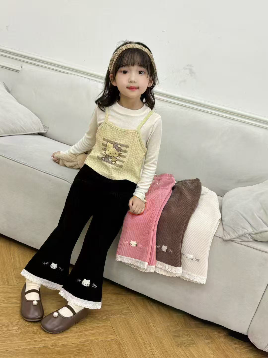 喇叭裤韩版休闲打底裤休闲女套装外穿春秋洋气