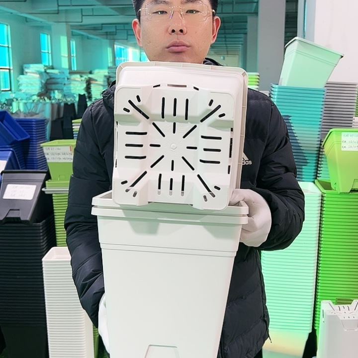 正品方盆口26高29白色3只无托