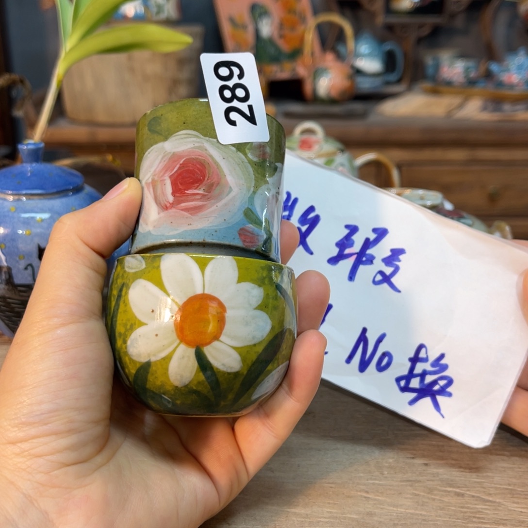 壶素浅陶瓷手工手绘