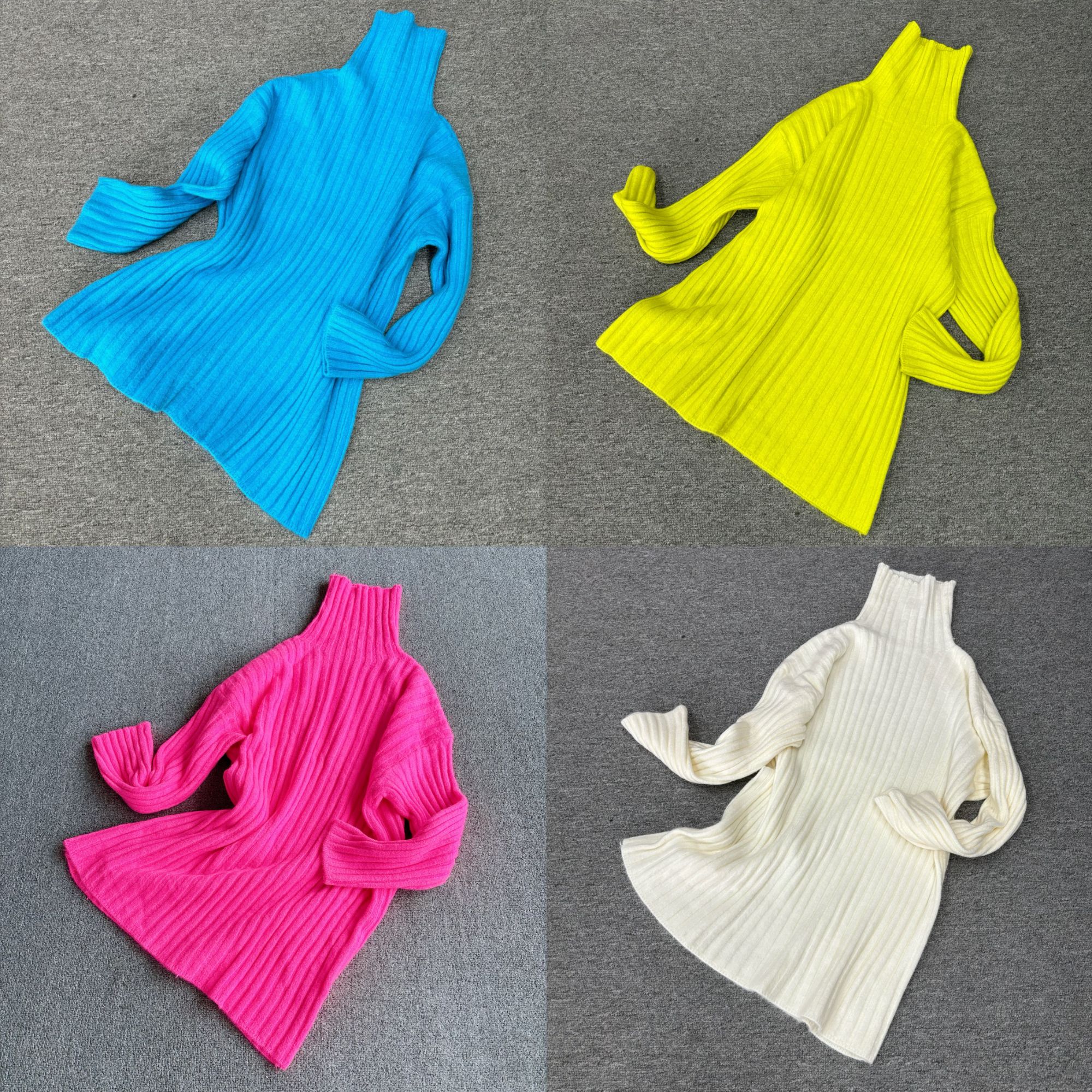 S492秋冬百搭显瘦弹力坑纹针织高领打底衫