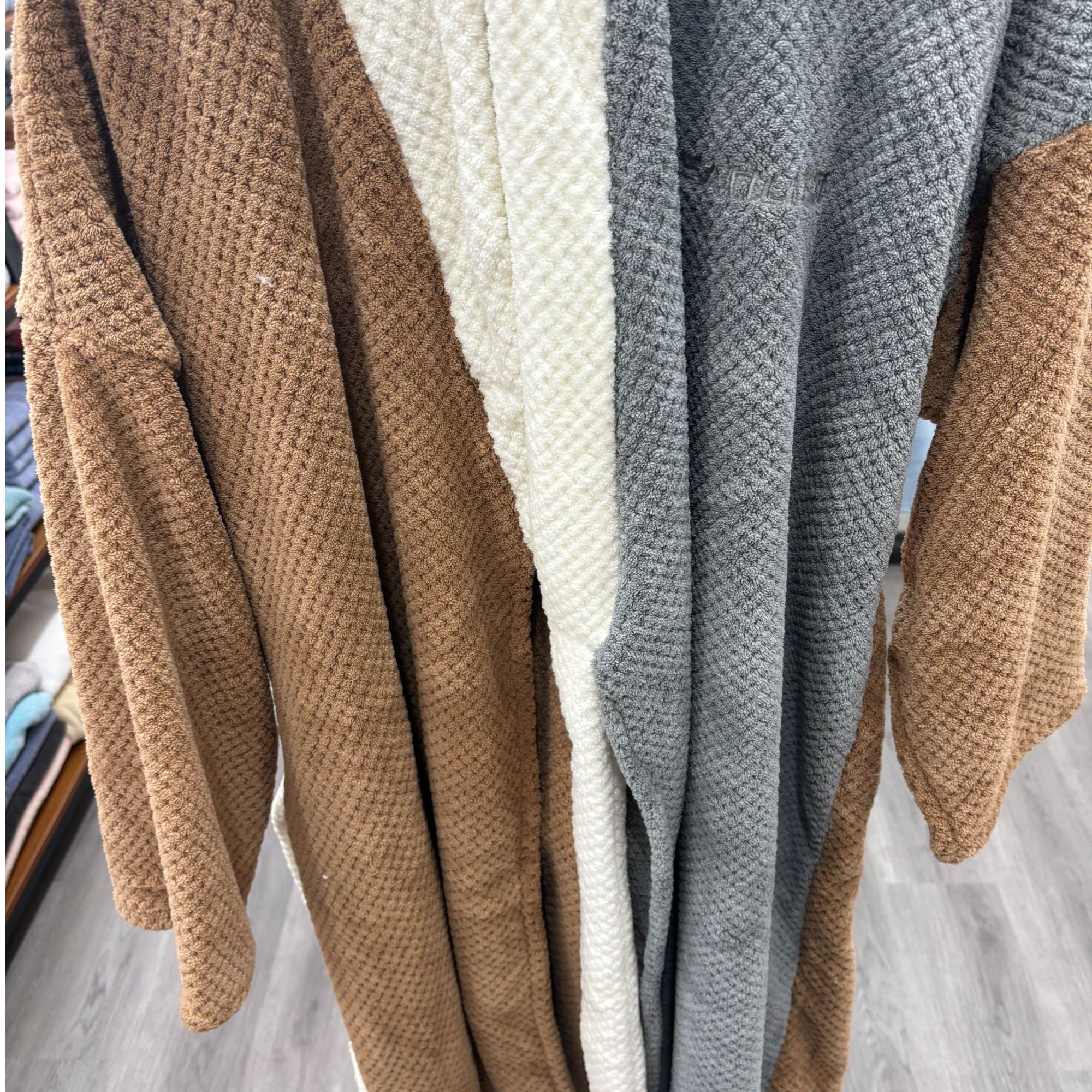 加厚加大成人款浴袍拼接款吸水柔软亲肤秋冬浴袍睡袍厚款开衫特价