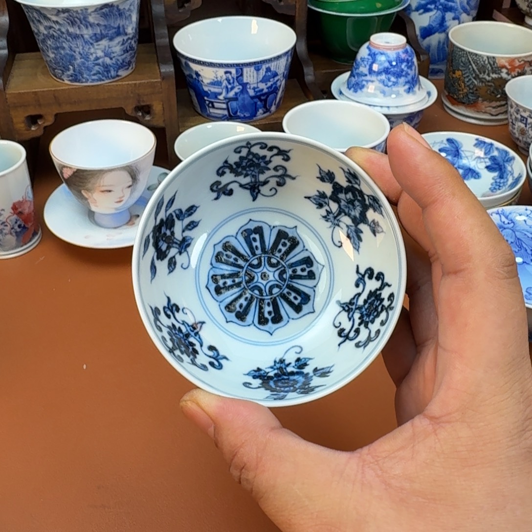 舵***手杯子陶景德镇全手工手绘陶瓷