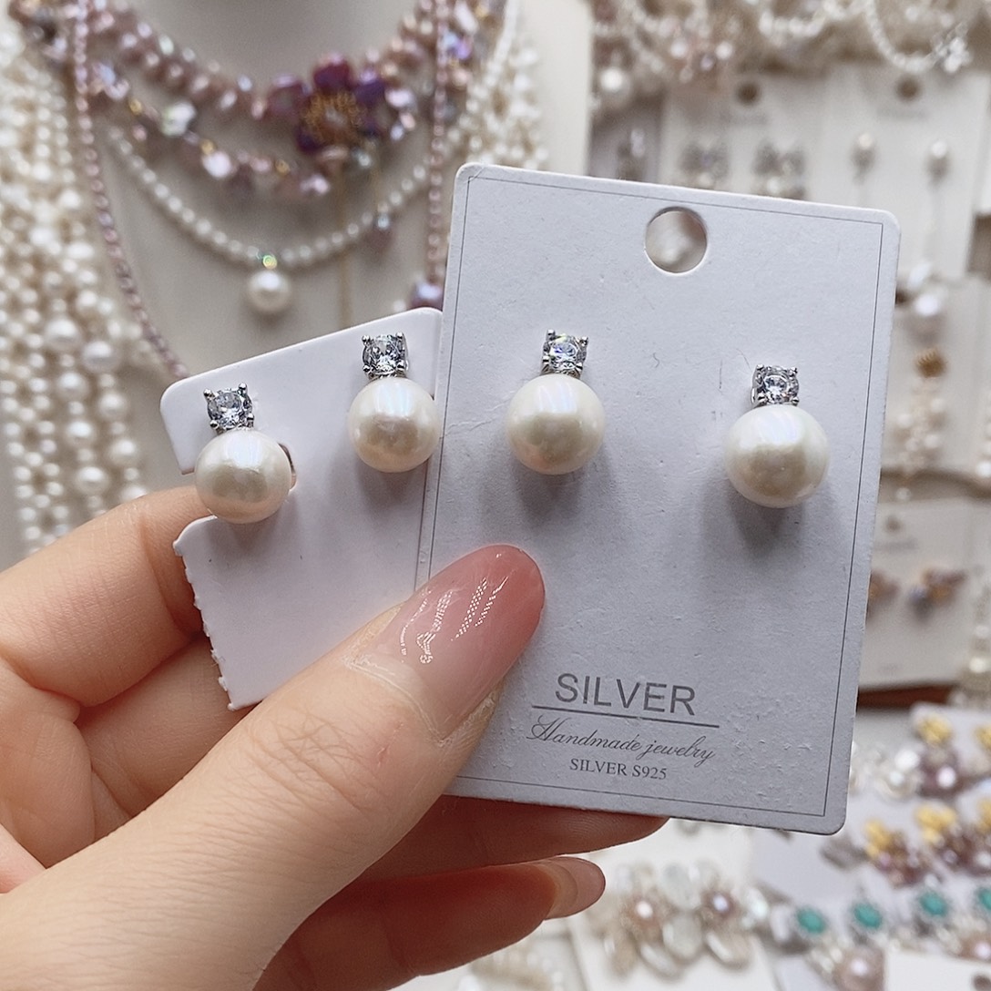 耳饰淡水珍珠银S925镶嵌