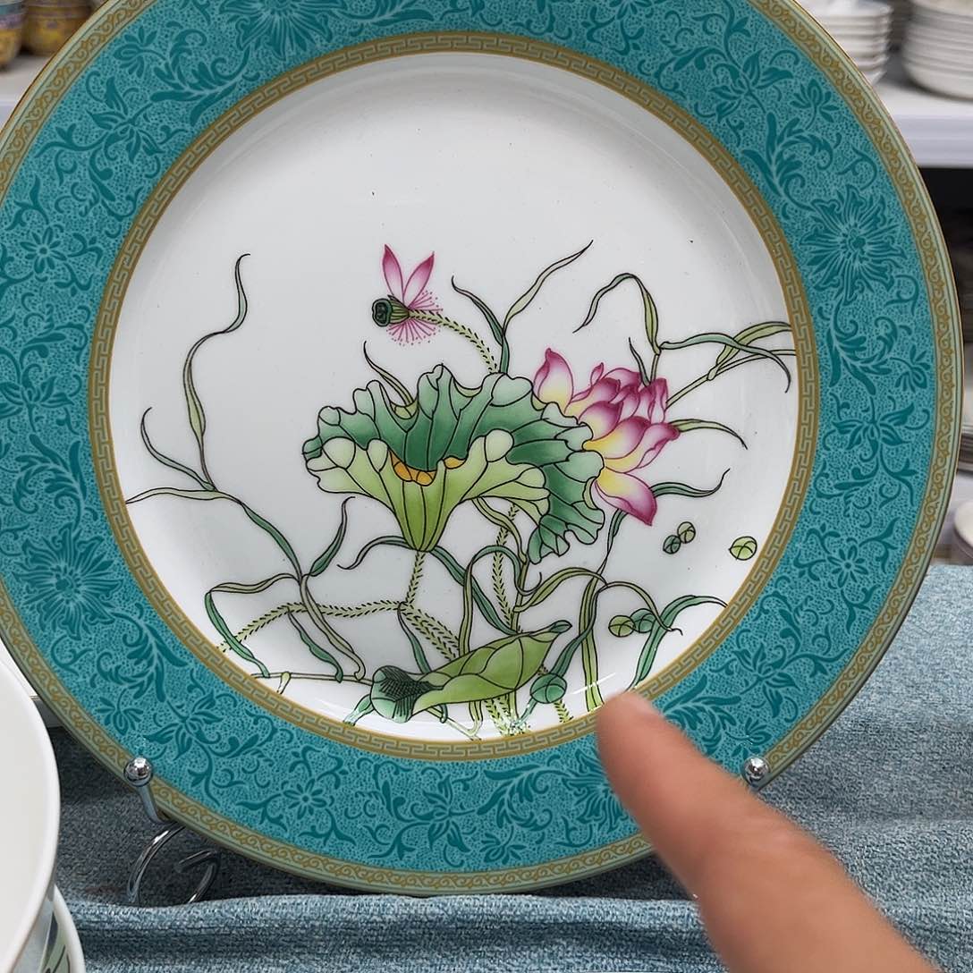 瓷片珐琅彩十寸大盘一个