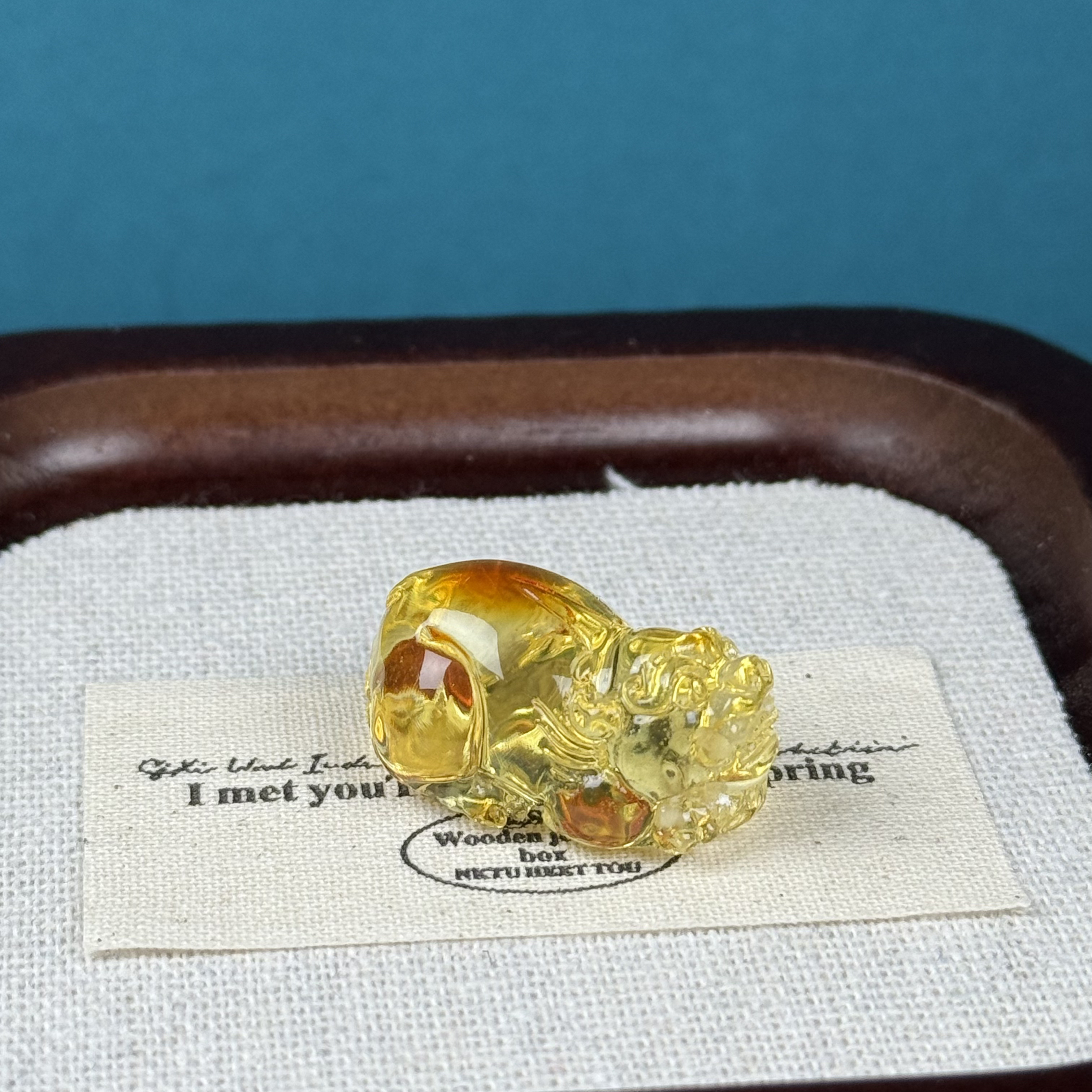 Y7171天然原矿蜜蜡 雕刻貔貅 17*28*14mm支持复检假一罚十