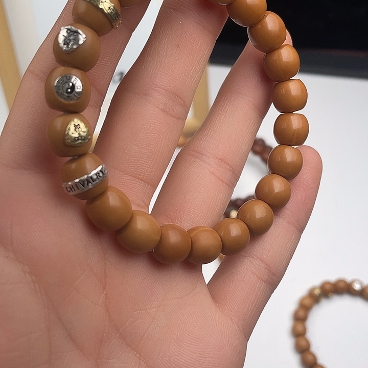 猴头核桃手串神**。直切镶嵌款