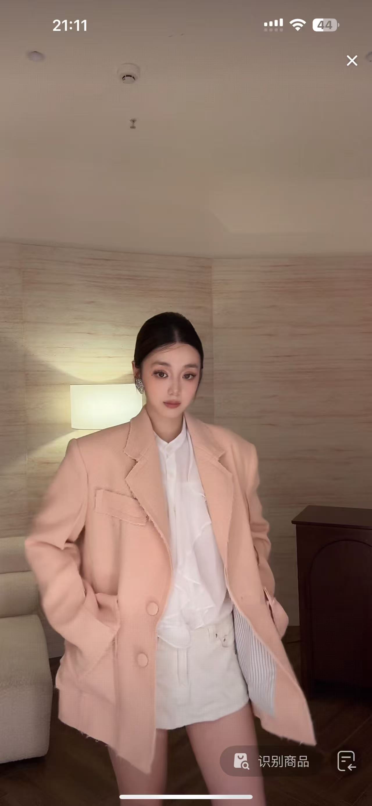 秋冬修身阔版羊毛小香风西装外套25697