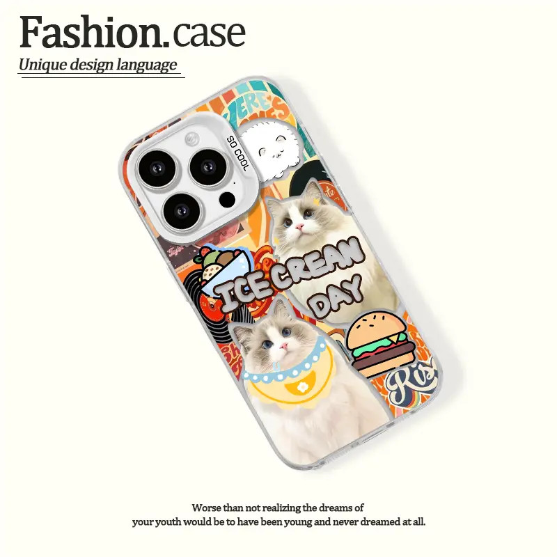 适用iPhone13彩银多机型手机壳16华为小米14vivo荣耀oppo新款硬壳