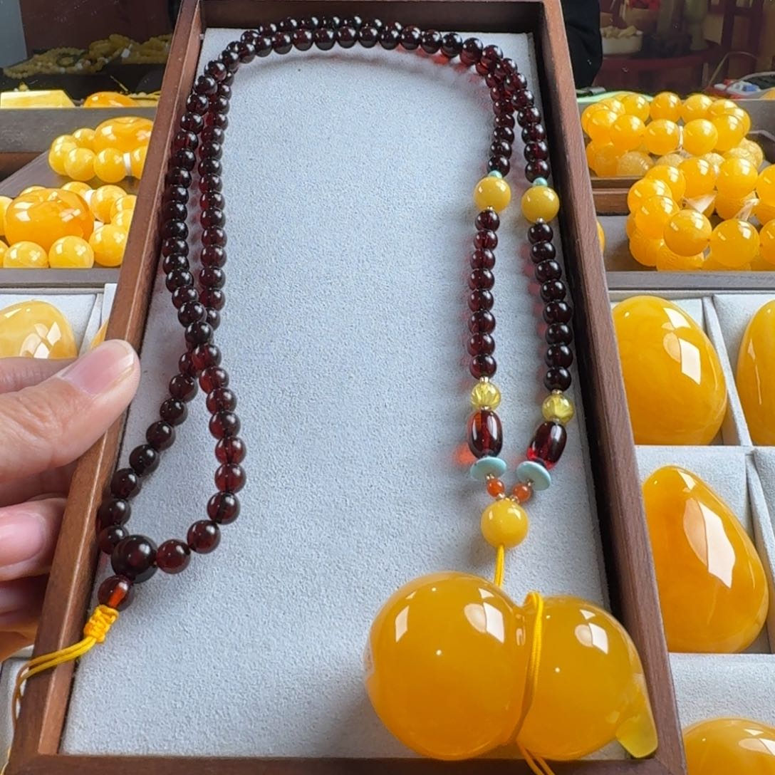 蜜蜡毛衣链未镶嵌