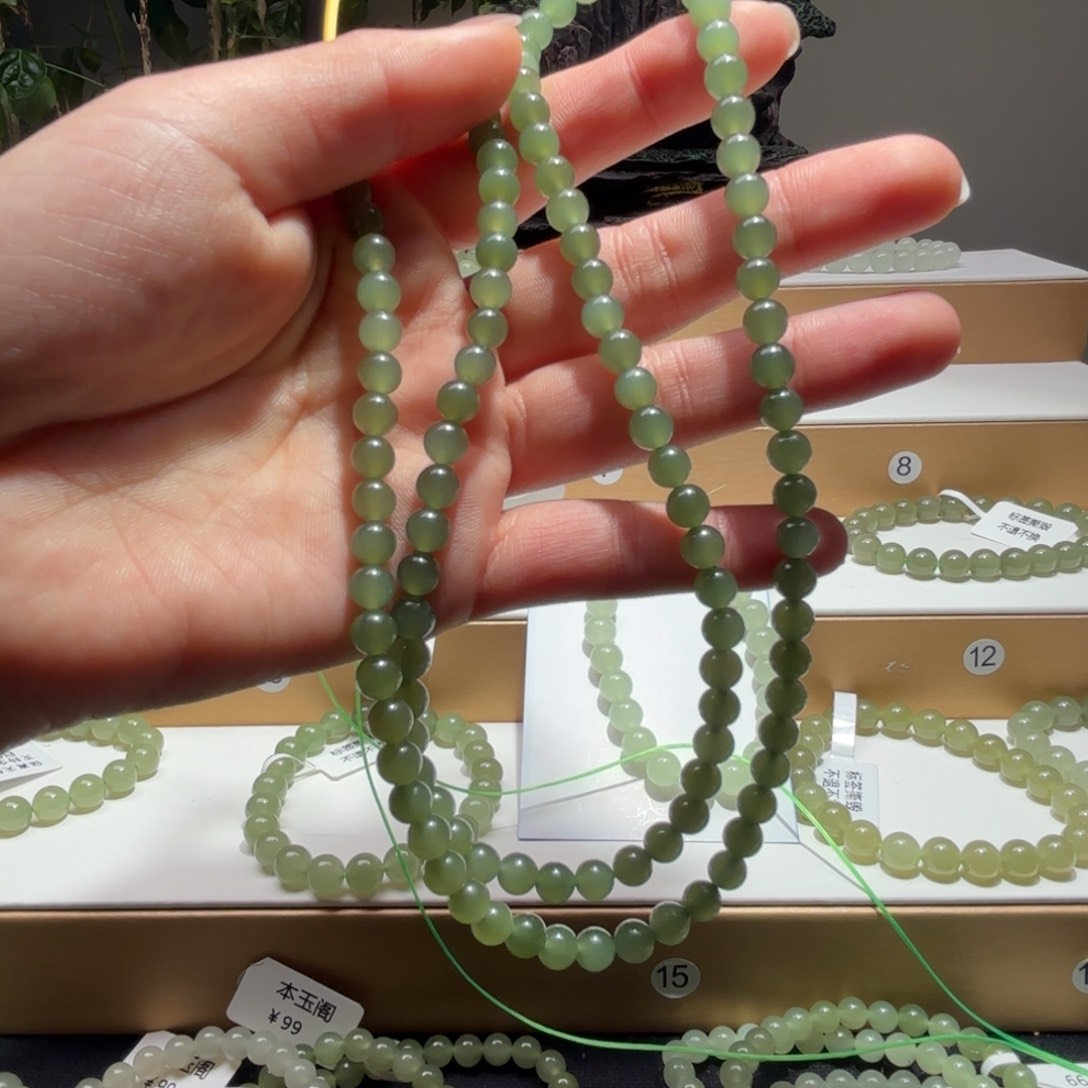 和田玉手串未镶嵌昆*墟