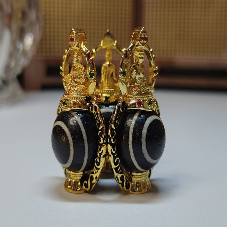 玛瑙鬼眼天珠吊坠项链文玩饰品