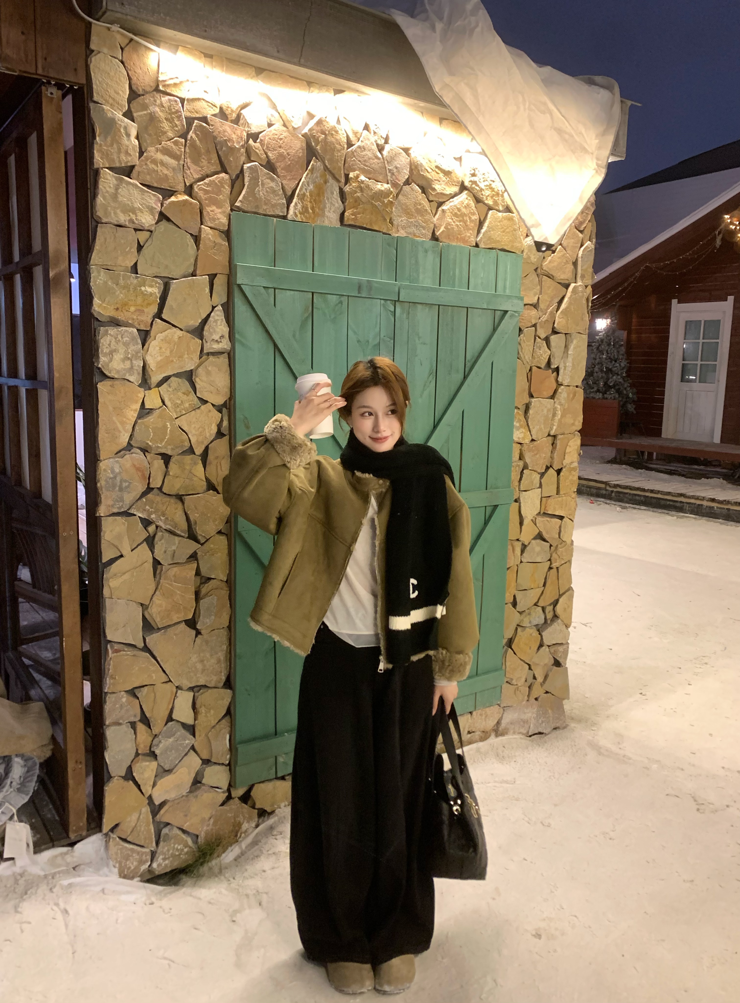 （松弛裤）2025秋冬韩系宽松慵懒显瘦阔腿牛仔裤女