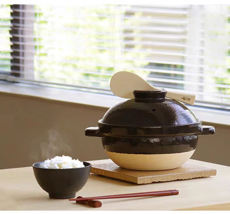 【长谷园】三合黑色米饭双盖土锅*1个(适合3~4人)<不含锅垫>