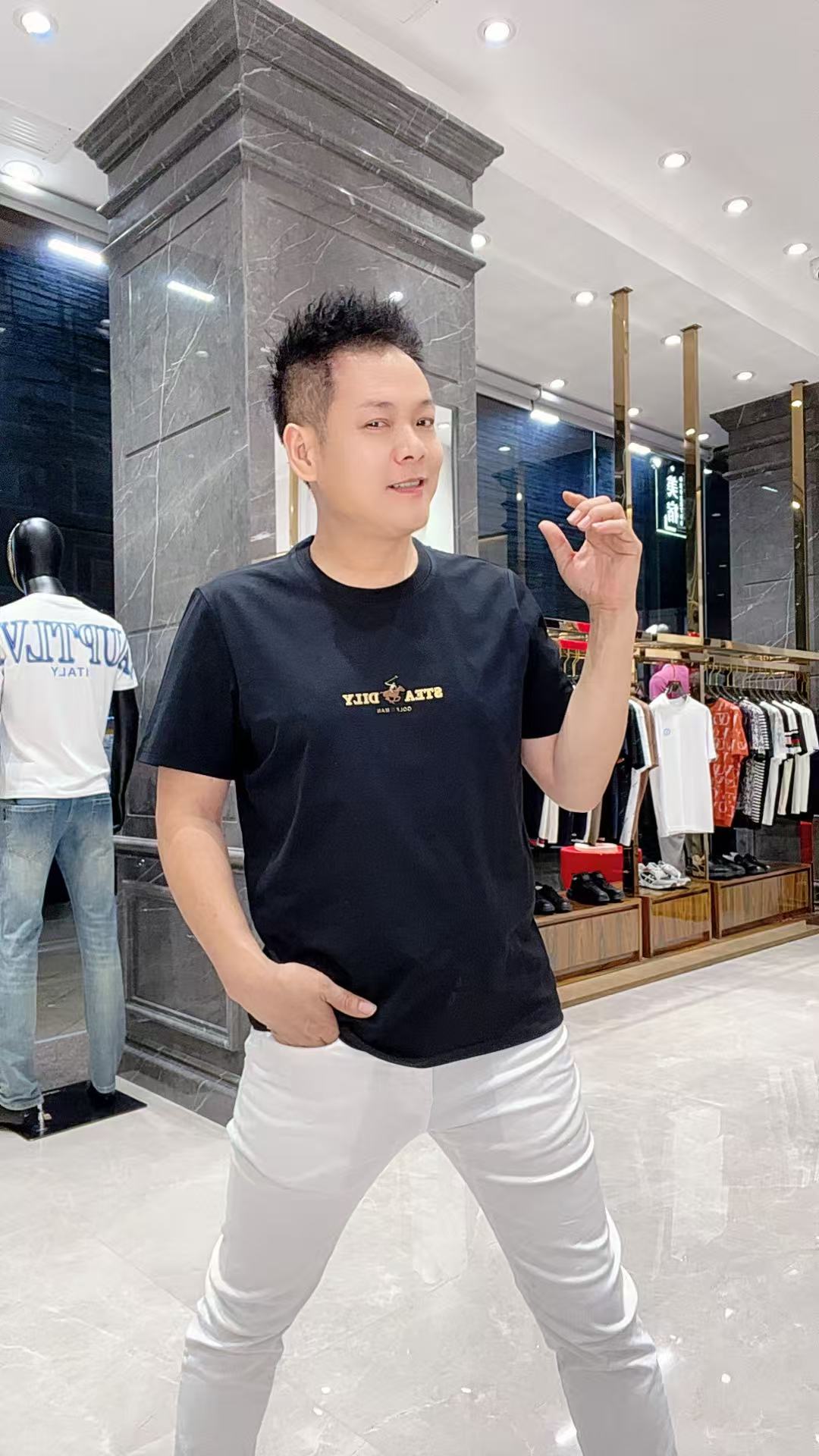 545夏季新款男士丝光液氨小战码短袖