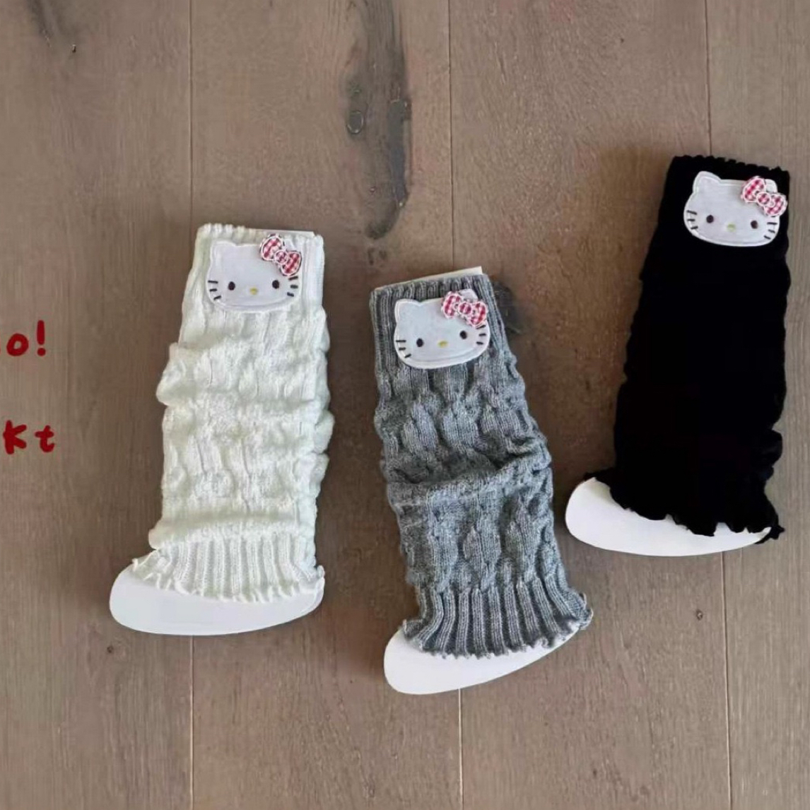 Yikatu伊卡兔儿童袜子2025秋款新款卡通猫绣标儿童袜均码百搭时尚