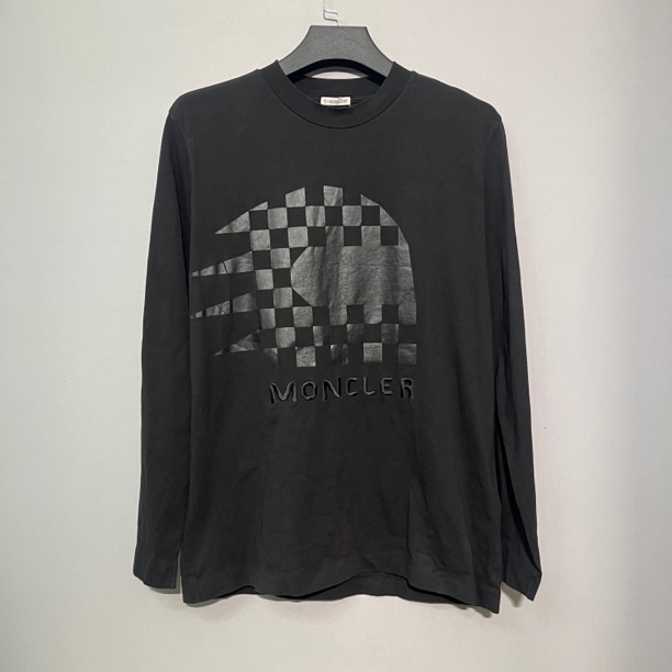 99新 MONCLER 黑色刺绣印花长袖卫衣XL码价8700