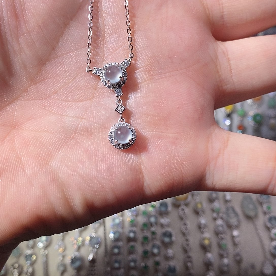 翡翠银S925镶嵌颈饰