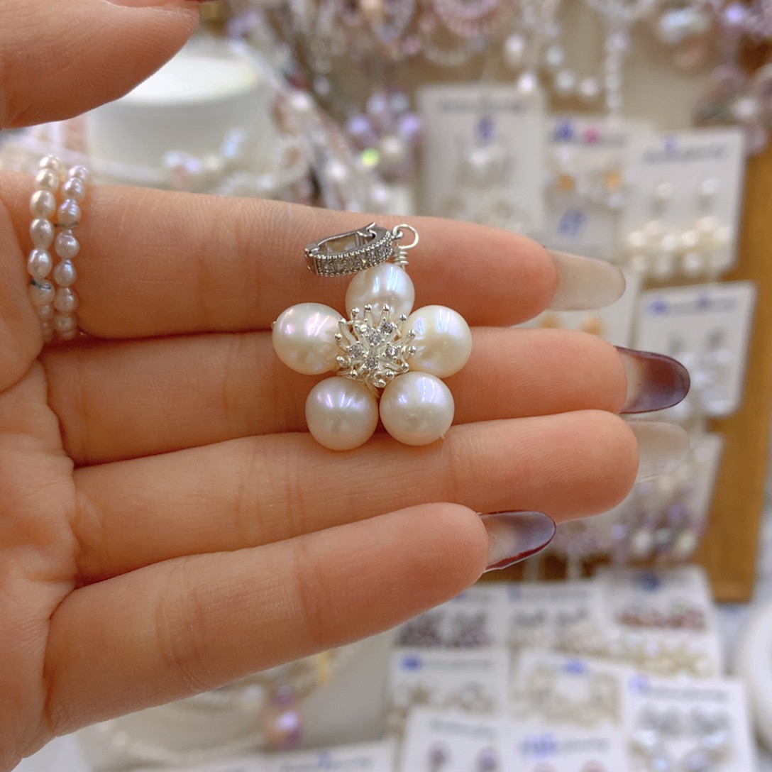 淡水珍珠耳饰合金