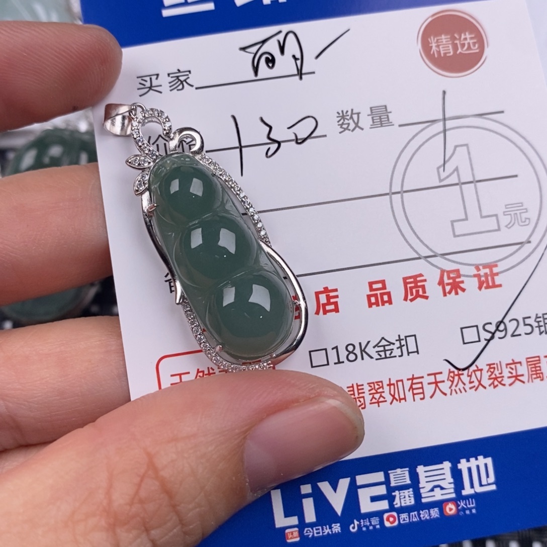 丽***华翡翠银S925镶嵌颈饰