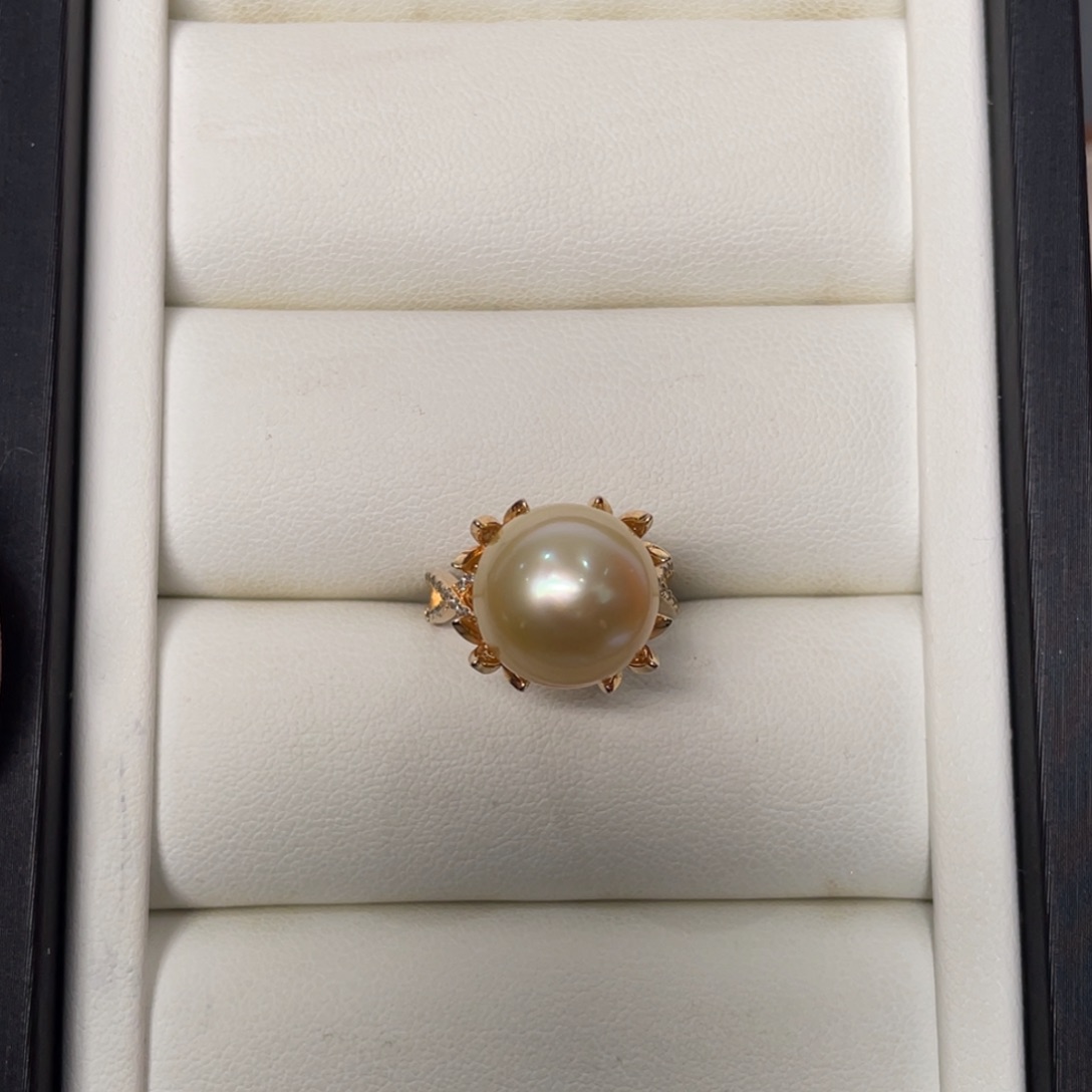 海水珍珠戒圈银S925镶嵌