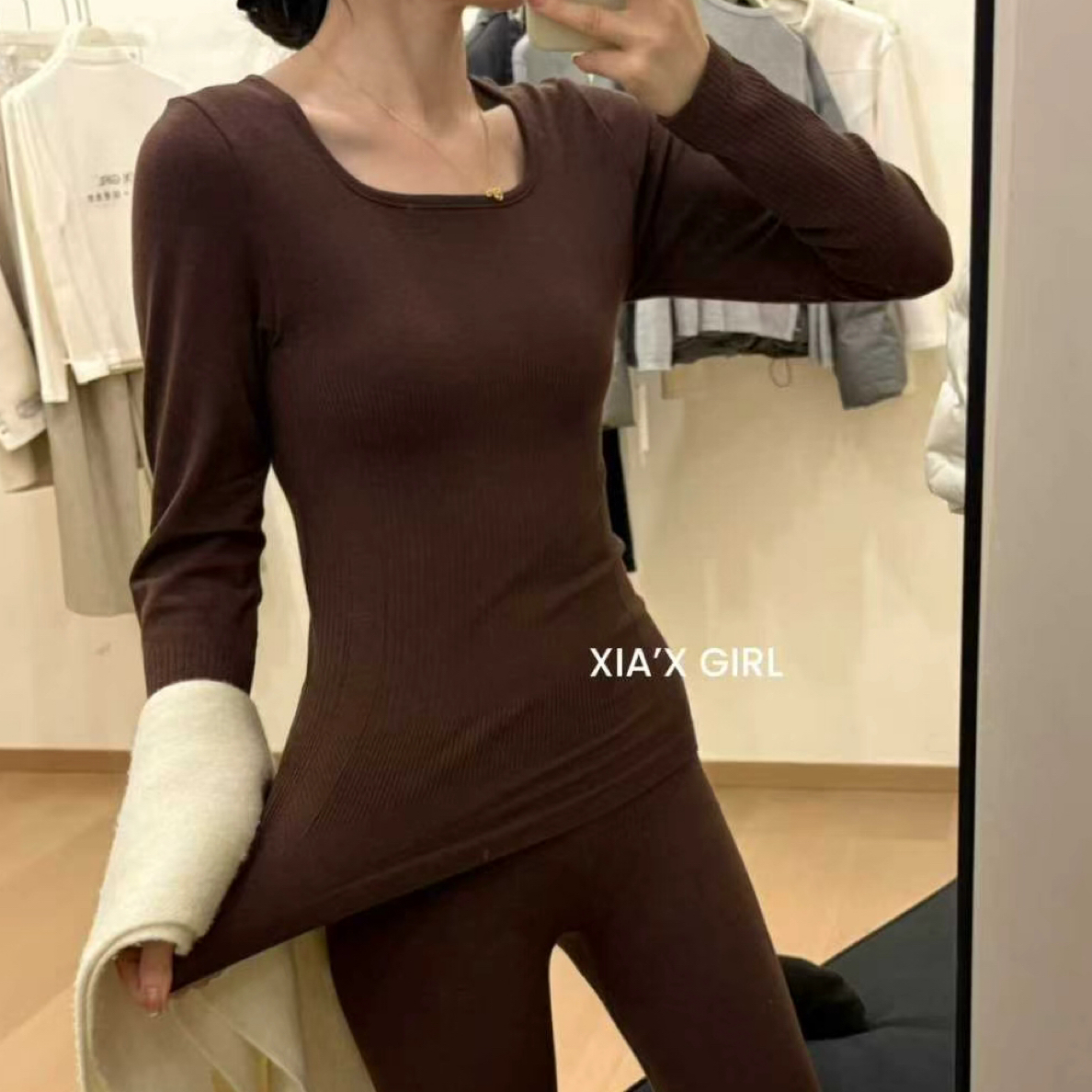 （刘敏服装）2502款热容衣套装保暖美体衣套装山茶花香亲肤显瘦打底