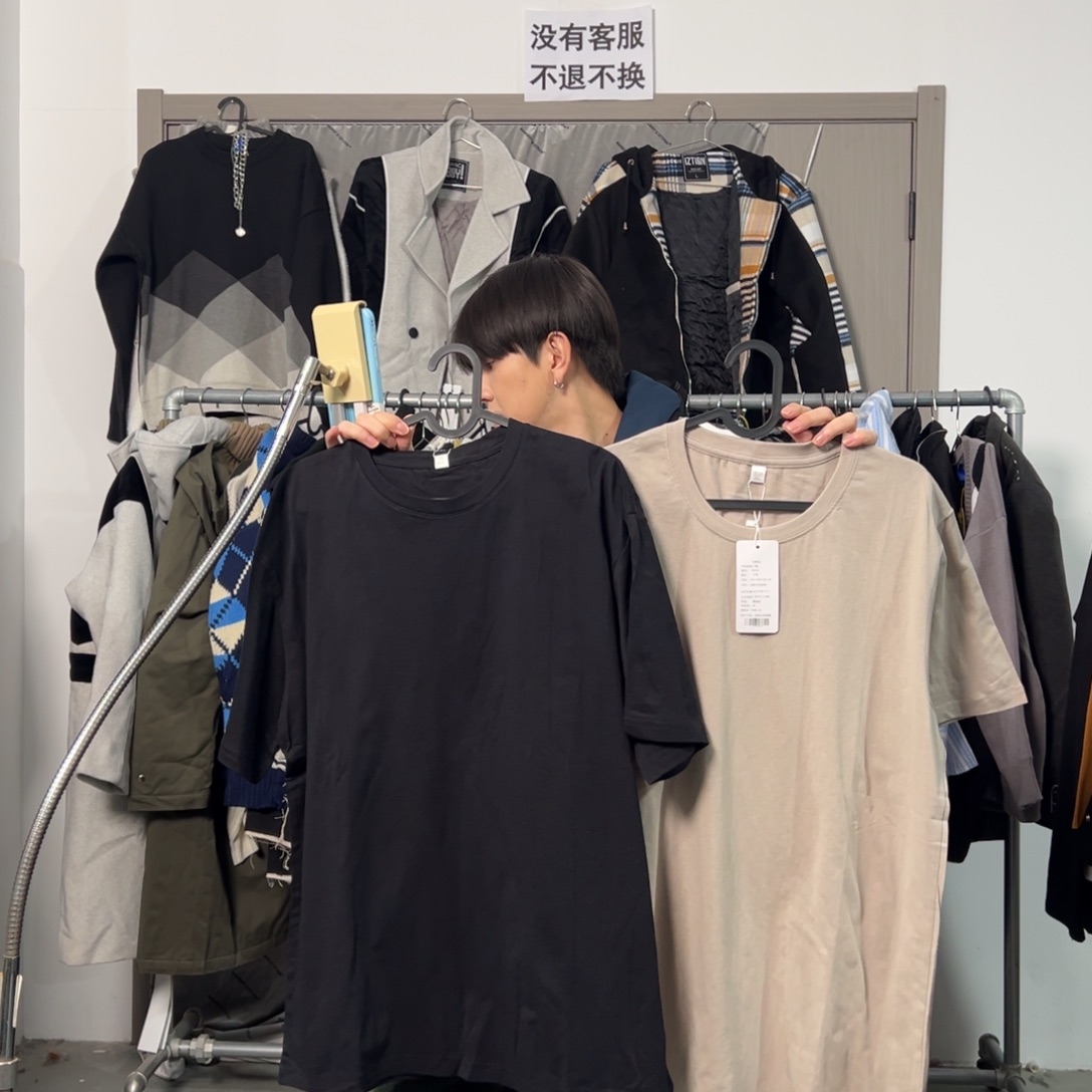 潮流时尚黑色灰色短袖xxxl两件