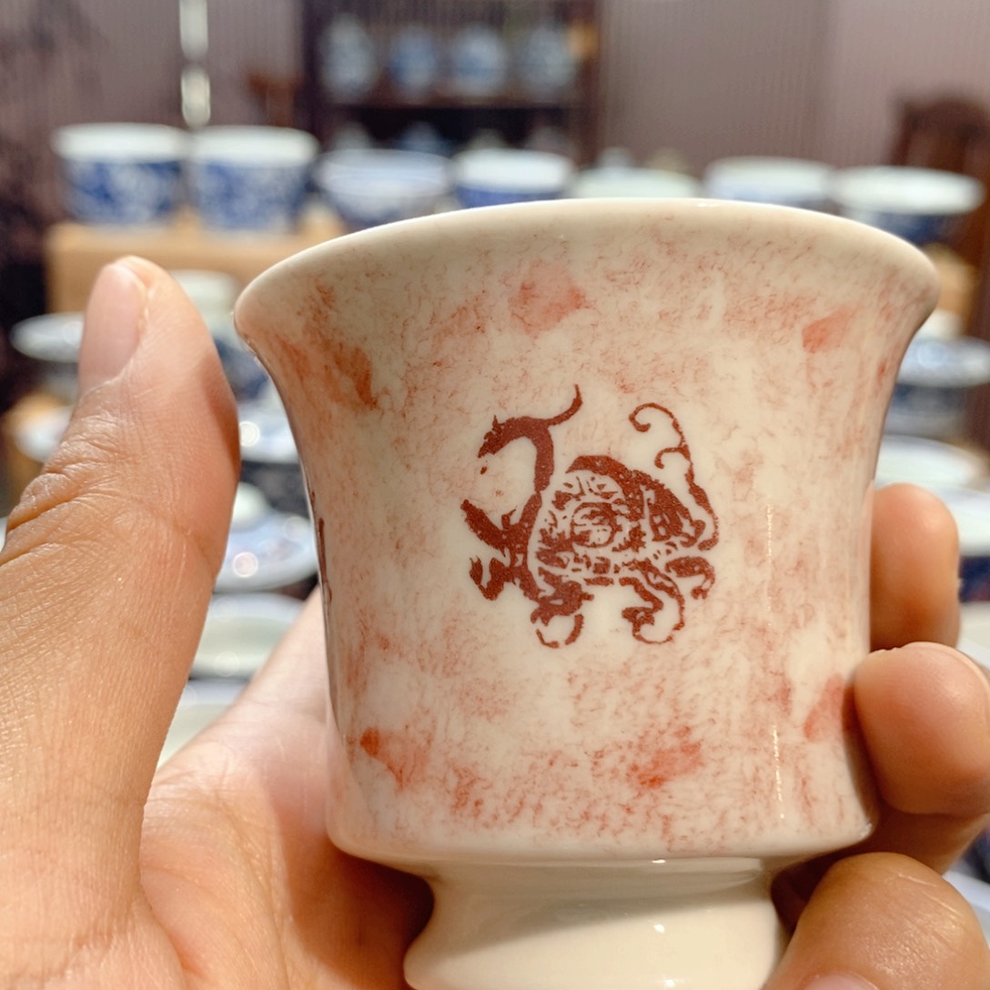 四神兽拓片主人杯手绘