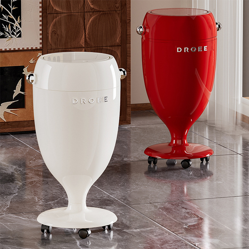 垃圾桶家用客厅2026新款卧室大容量轻奢高档高颜值带轮带翻盖纸篓