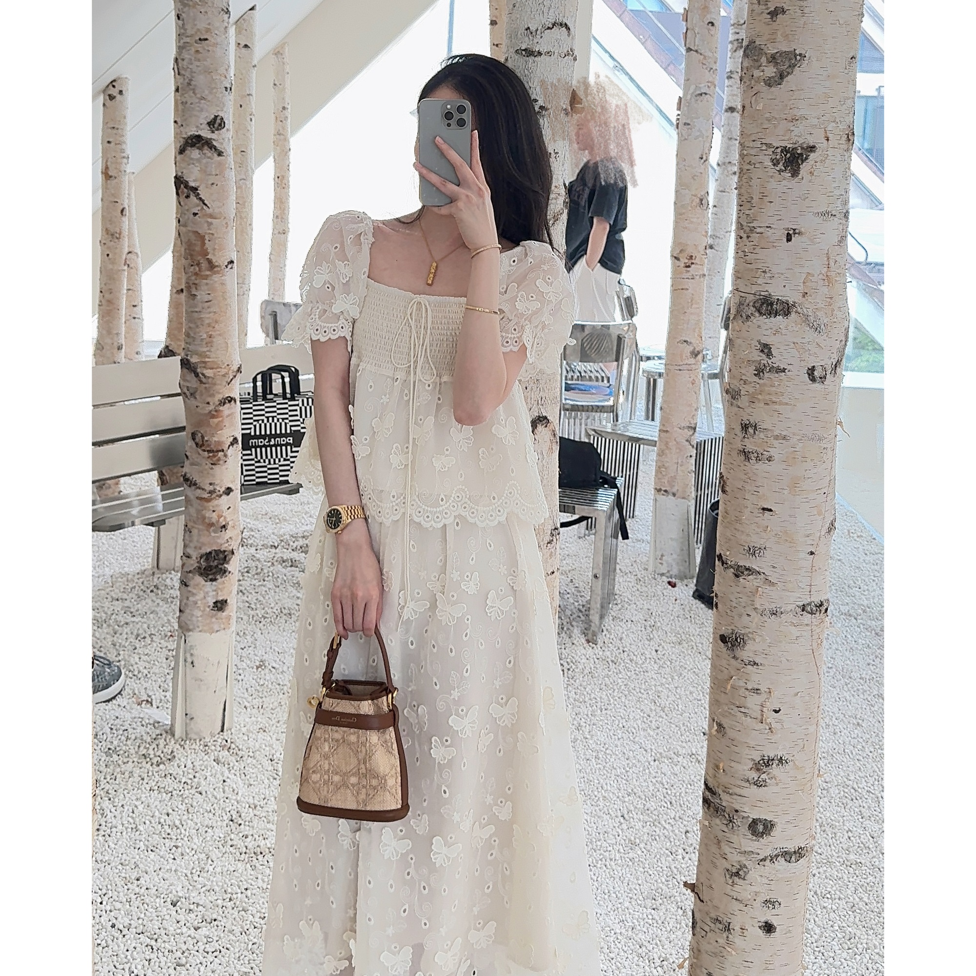 Zwinnie/詹维尼【蝴蝶梦】立体绣花套装气质蝴蝶裙子套装 GYT202423