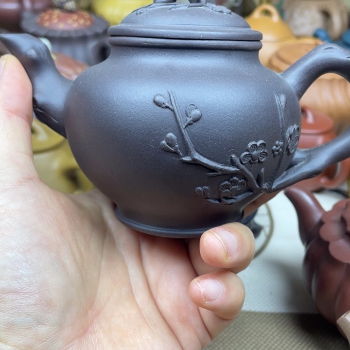 茶壶紫砂紫砂壶紫泥梅梅报春260cc