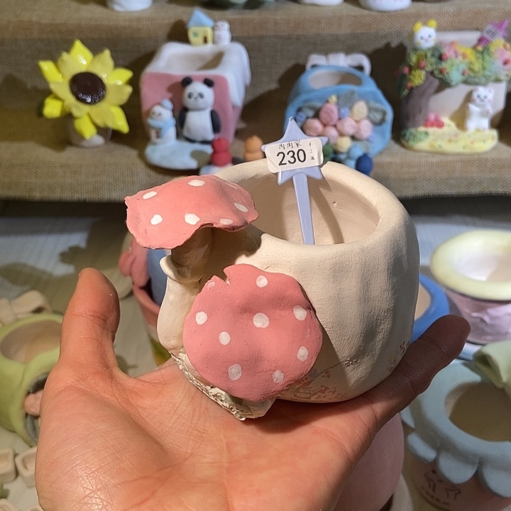 满29包邮 手工手绘盆 230